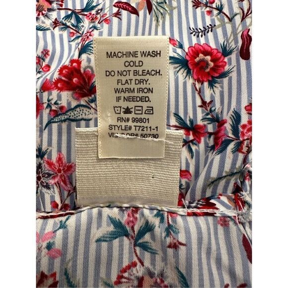 Daytrip women’s blue white floral print spaghetti strap top size Large #32-1169 - Picture 4 of 6